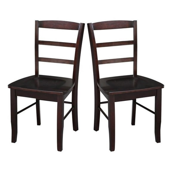 Pemberly Row Ladderback Dining Chair in Rich Mocha(set of 2)