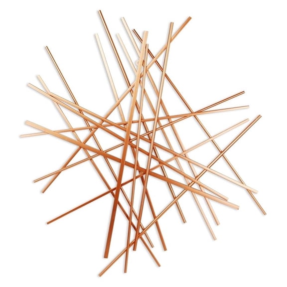 Pemberly Row Large Abstract Metal Wall Decor with Texture in Rose Gold