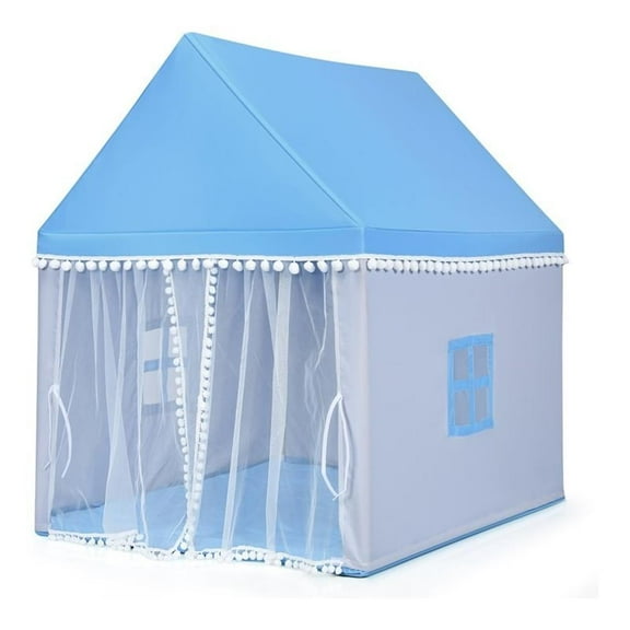 Pemberly Row Large Kids Play Tent/Playhouse Children/Castle Fairy Tent-Mat Blue