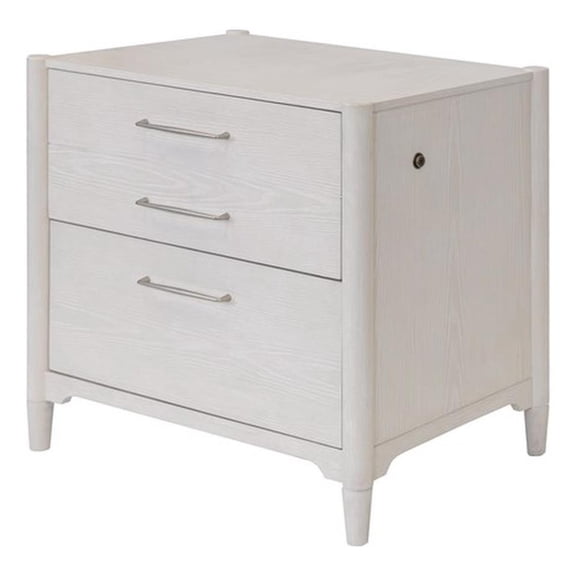 Pemberly Row Lateral File Cabinet with Locking Drawer Fully Assembled in White