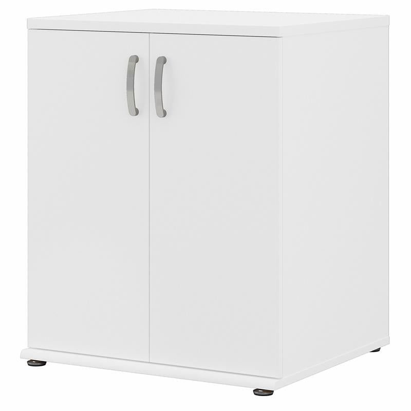 Pemberly Row Laundry Room Cabinet with Doors in White Engineered