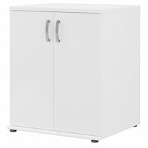Pemberly Row Universal Floor Storage Cabinet w/ Doors in White - Engineered Wood