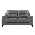 thumbnail image 1 of Pemberly Row Leather Match Loveseat in Dark Gray, 1 of 7