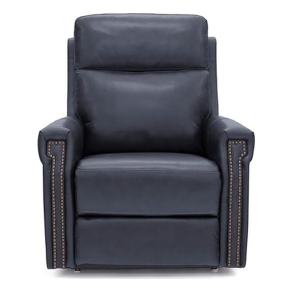 Pemberly Row Leather Power Lift Recliner with Heat in Rainer Ocean