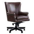 thumbnail image 1 of Pemberly Row Leather Swivel Desk Chair in Verona Brown Finish, 1 of 6