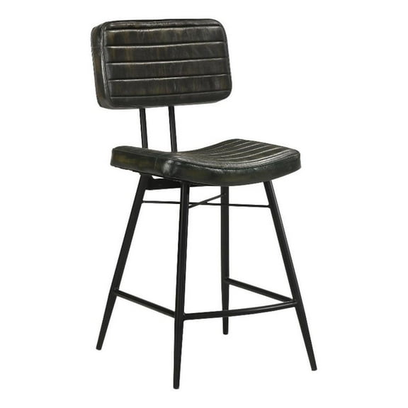 Pemberly Row Leather Upholstered Counter Height Stools Espresso (Set of 2)