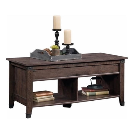 Pemberly Row Lift Top Wood Coffee Table in Coffee Oak
