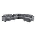 thumbnail image 1 of Pemberly Row Light Gray Sectional Right-Facing Chaise Cupholders Charging Ports, 1 of 13