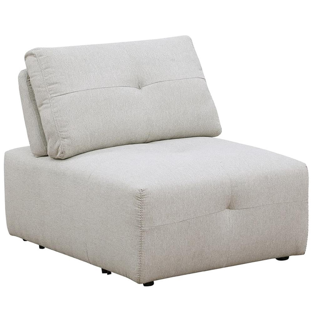 Pemberly Row Linen Fabric Upholstered Armless Chair in Beige - Walmart.com