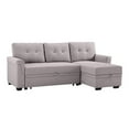 thumbnail image 1 of Pemberly Row Linen Reversible Sleeper Sectional in Light Gray, 1 of 11