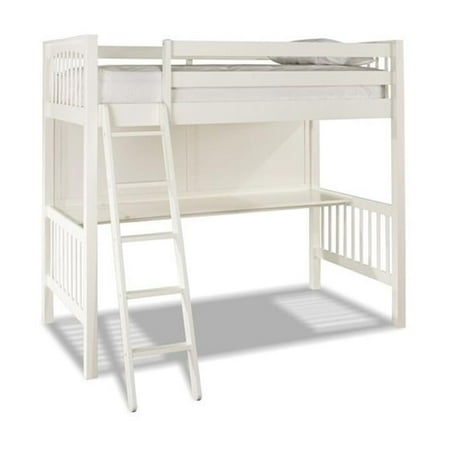 Pemberly Row Loft Twin Bed in White Finish