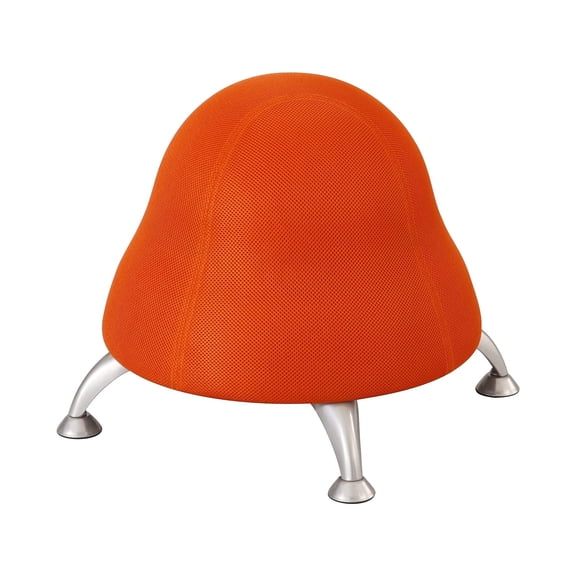 Pemberly Row Low Profile Vinyl Upholstered Ball Chair in Orange