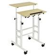 thumbnail image 1 of Pemberly Row MDF and Steel Adjustable Rolling Mobile Standing Desk in Natural, 1 of 11