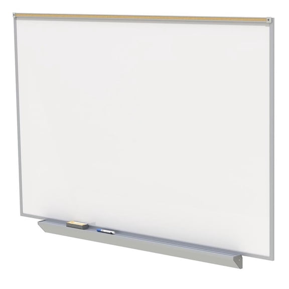 Pemberly Row Magnetic Ceramic Projection Whiteboard - Aluminum Frame - 4ftx7ft