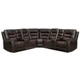 thumbnail image 1 of Pemberley Row PU Leather Brown L-Shaped Recliner Sectional Sofa Durable Unassembled, 1 of 8