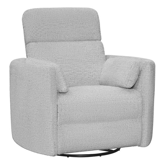 Pemberly Row Polyester Angora Linen Recliner Chair Swivel Gliding Manual 41"W x 38"D x 41"H Assembled