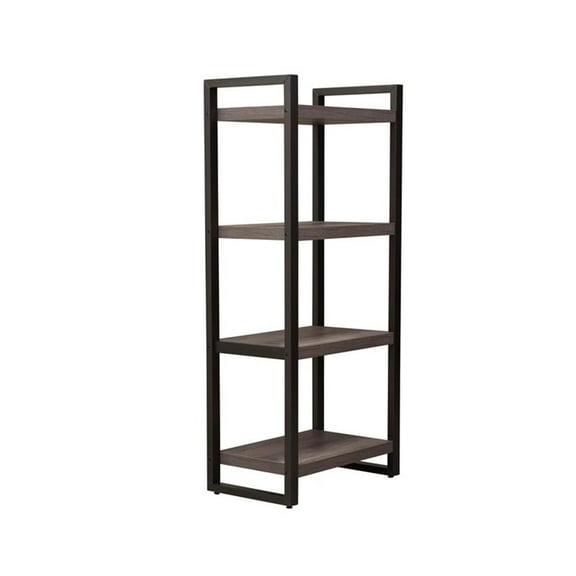 Pemberly Row Medium Gray Pier Unit with Floating Shelf Design