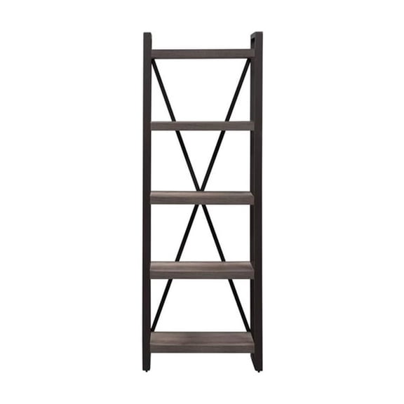 Pemberly Row Medium Gray Tall Pier Unit with Floating Shelf Design
