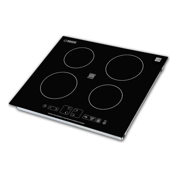 Pemberly Row Metal 24" Built-in Induction Cooktop 4 Burner in Black