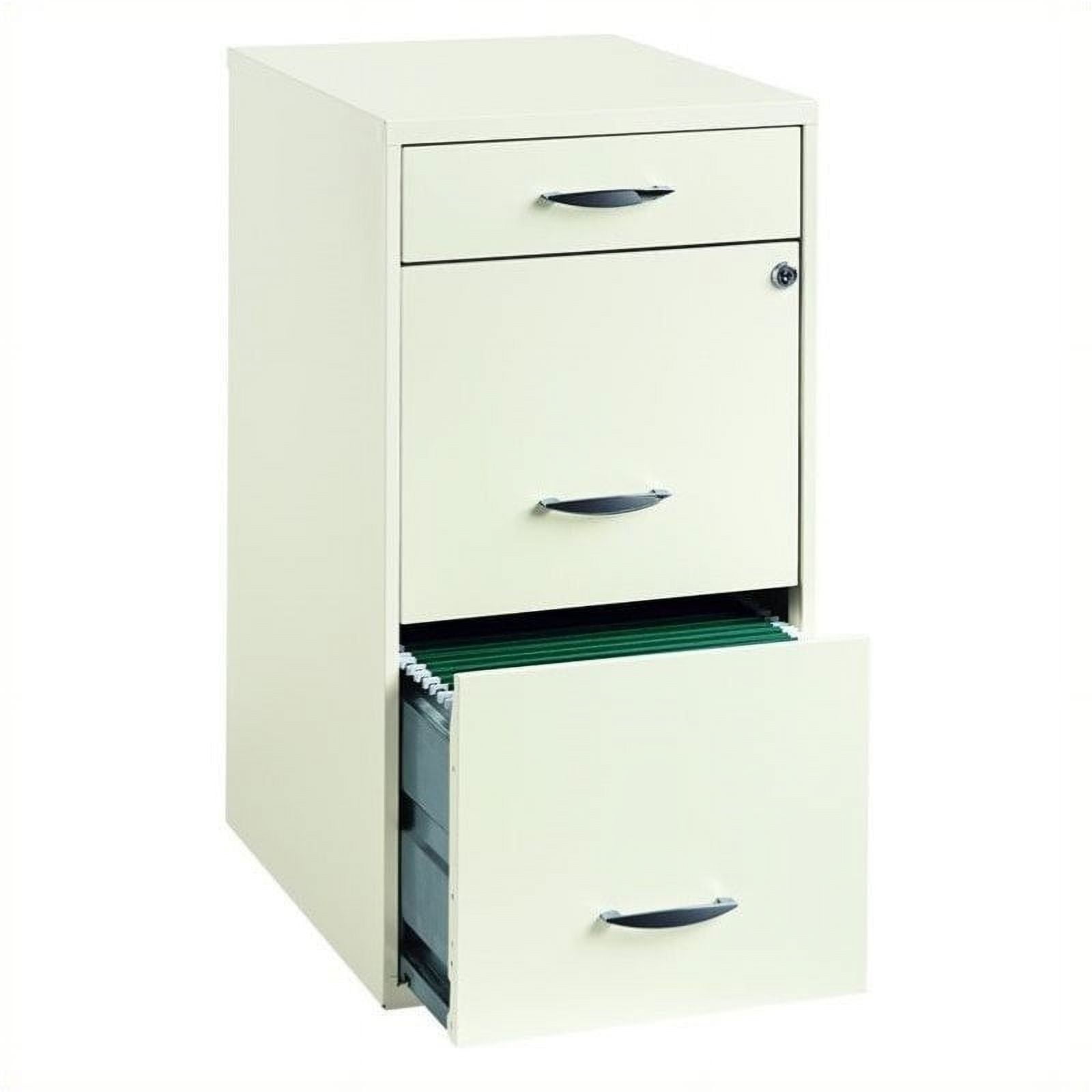 Pemberly Row Office Furniture Assembled 3 Drawer Steel File in White