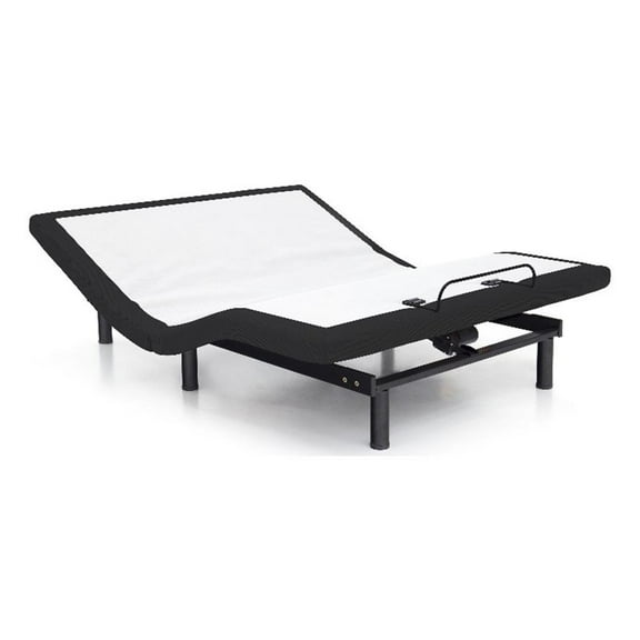 Pemberly Row Metal Black Finish 2 Motor Twin XL Adjustable Bed