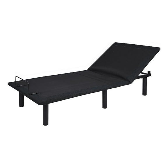 Pemberly Row Metal Black Twin XL Adjustable Bed-Wired Hand Control & Motor Head