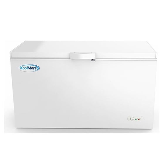 Pemberly Row Metal Deep Chest Freezer with Two Wire Baskets in White