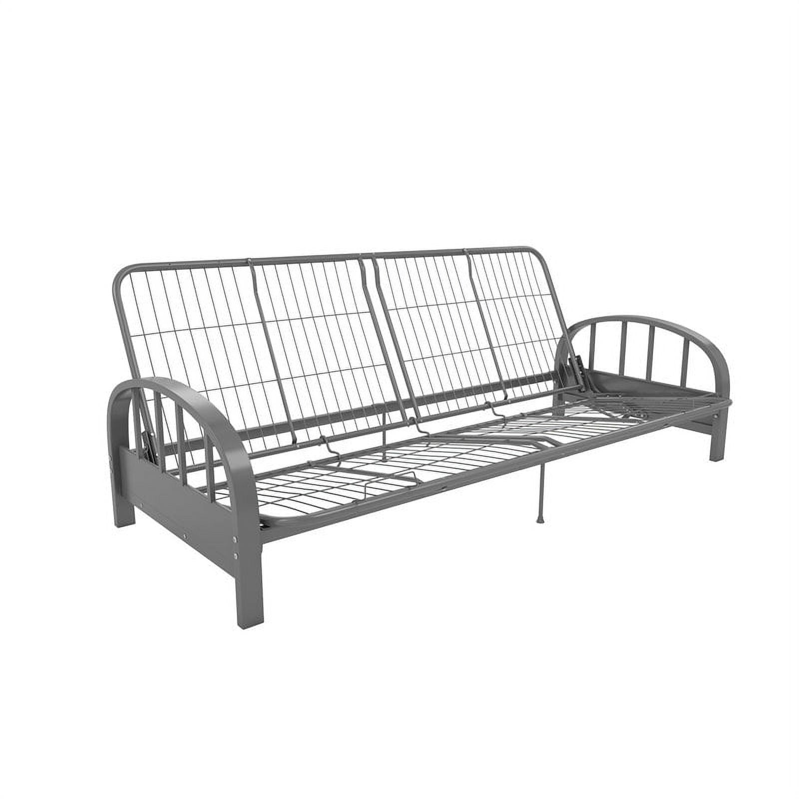 Pemberly Row Metal Futon Frame in Silver