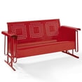 thumbnail image 1 of Pemberly Row Metal Gliding Patio Sofa w/ Rocking Mechanism in Bright Red Gloss, 1 of 7