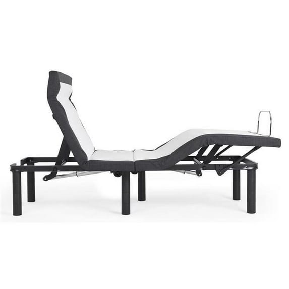 Pemberly Row Metal Model T Adjustable Full Bed Base in Black
