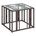 thumbnail image 1 of Pemberly Row Metal Rectangular Glass Top End Table in Clear and Black Nickel, 1 of 10