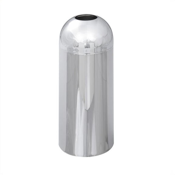 Pemberly Row Metal Reflections Chrome Open Top Dome Receptacle