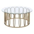 thumbnail image 1 of Pemberly Row Metal Round Coffee Table Chocolate Chrome and Clear, 1 of 4