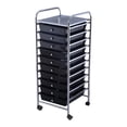 thumbnail image 1 of Pemberly Row Metal Scrapbook Paper Rolling Storage Cart with 10 Drawer in Black, 1 of 8