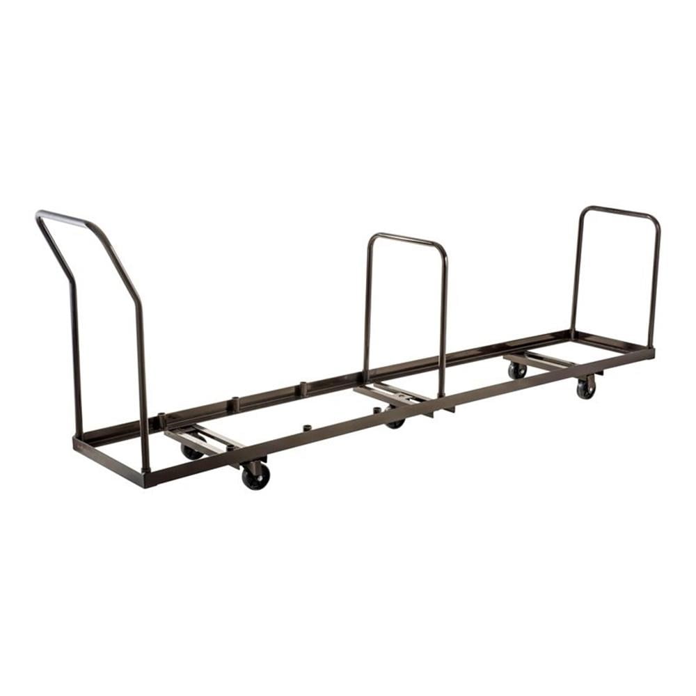 Pemberly Row Metal Steel Folding Chair Dolly for Vertical Storage in Dark Brown