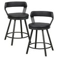 thumbnail image 1 of Pemberly Row Metal Swivel Counter Height Stool in Silver/Black (Set of 2), 1 of 6