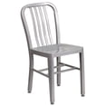 thumbnail image 1 of Pemberly Row Metal Vertical Slat Back Dining Side Chair in Silver, 1 of 7