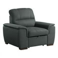 thumbnail image 1 of Pemberly Row Microfiber Accent Chair with Pull Out Ottoman in Gray, 1 of 6