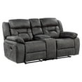 thumbnail image 1 of Pemberly Row Microfiber Double Reclining Love Seat in Gray, 1 of 8