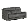 thumbnail image 1 of Pemberly Row Microfiber Double Reclining Sofa in Brownish gray, 1 of 7
