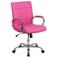 thumbnail image 1 of Pemberly Row Mid Back Faux Leather Swivel Office Chair in Pink, 1 of 12