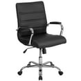 thumbnail image 1 of Pemberly Row Mid Back Leather Office Swivel Chair in Black and Chrome, 1 of 5