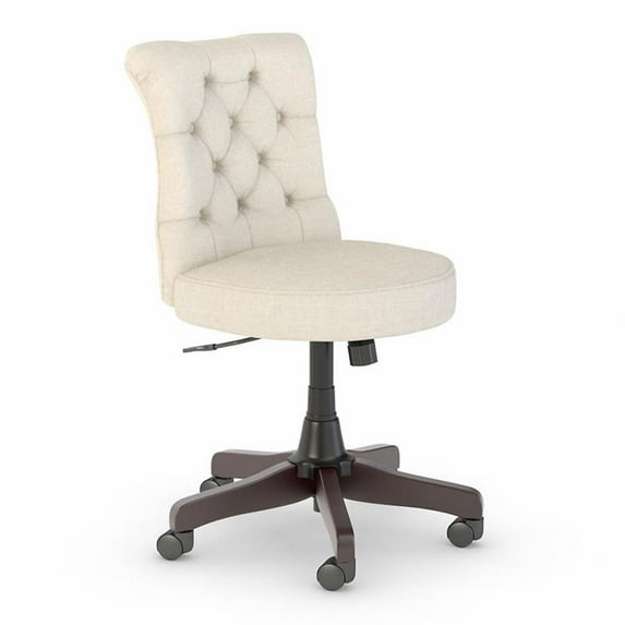 Pemberly Row Mid Back Traditional Fabric Office Chair in Cream