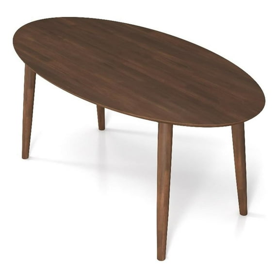 Pemberly Row Mid-Century 67" Rectangular Solid Wood Dining Table in Brown
