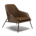 thumbnail image 1 of Pemberly Row Mid-Century Black Powder Coated Metal Frame Lounge Chair in Brown, 1 of 6