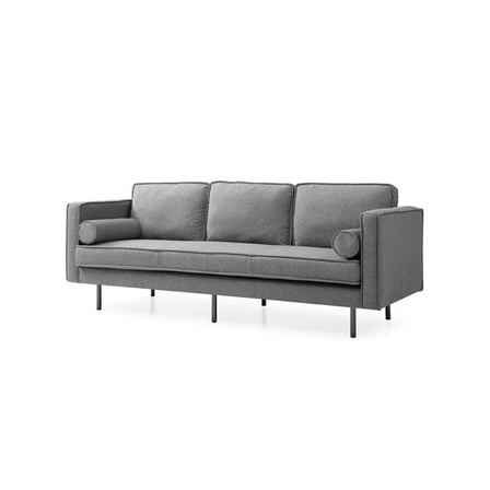 Pemberly Row Mid-Century Contemporary Fabric Sofa in Gray Finish