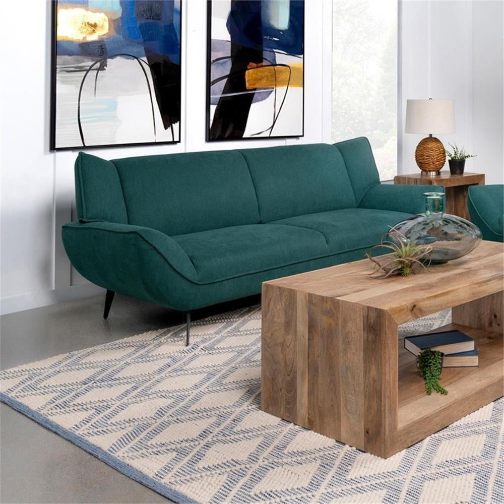 Mid century teal sofa discount
