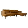 thumbnail image 1 of Pemberly Row Mid-Century Genuine Leather Right-Facing Sectional in Tan, 1 of 6