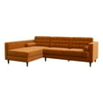 thumbnail image 1 of Pemberly Row Mid-Century L-Shaped Velvet left-facing Sectional in Orange, 1 of 6