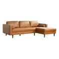thumbnail image 1 of Pemberly Row Mid-Century Leather Cushion Back Right-Facing Sectional in Tan, 1 of 7
